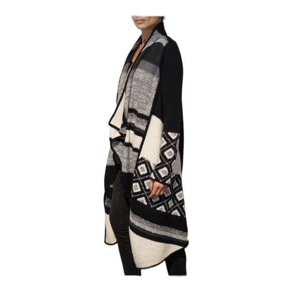 B10 Vince. Wool Blend Colorblock Pantrerend Longline Cardigan Sweater Sz S - Picture 3 of 12